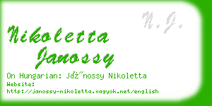 nikoletta janossy business card